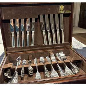 Arthur Price Grecian Athenian Silver Plate w/Case 124 Piece Set - RARE NEW